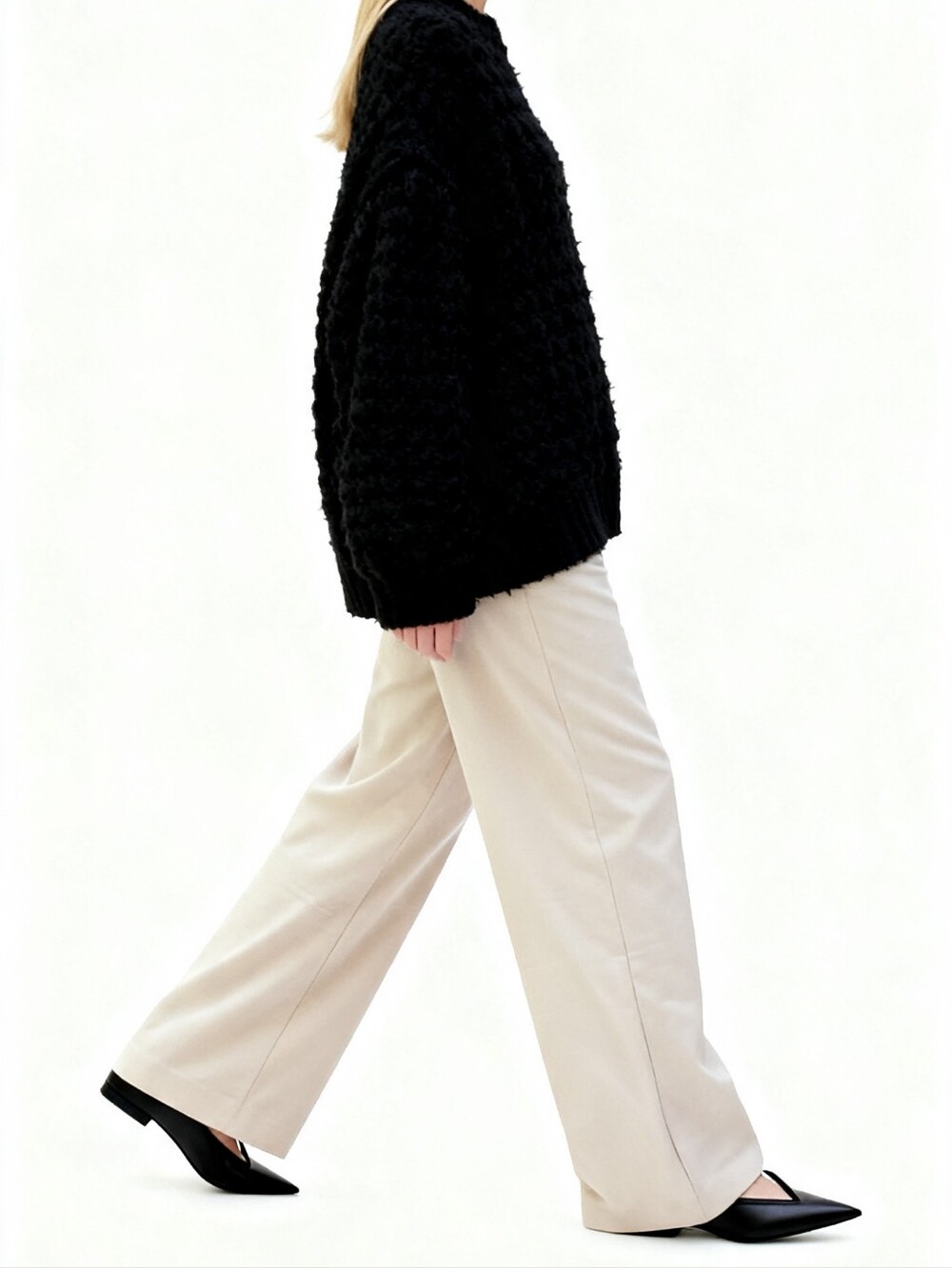 Vince Wool-Blend Wide-Leg Pants Size L